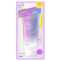 Rohto Skin Aqua Tone Up UV Essence Lavender SPF50+ PA++++ | StoreJPN color-correcting sunscreen for face
