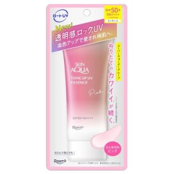 Rohto Skin Aqua Tone Up UV Essence Pink SPF50+ PA++++ | StoreJPN color-correcting sunscreen for face