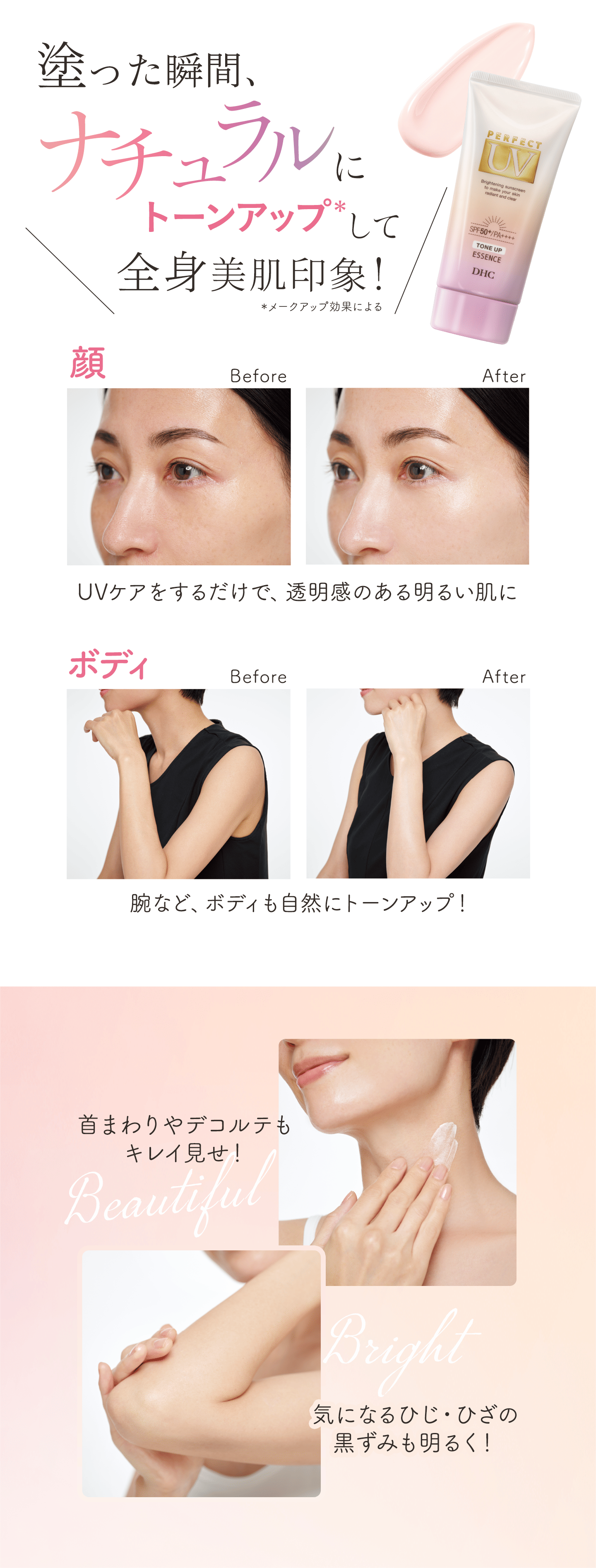 DHC Perfect Sunscreen UV Tone Up Essence SPF50+ PA++++